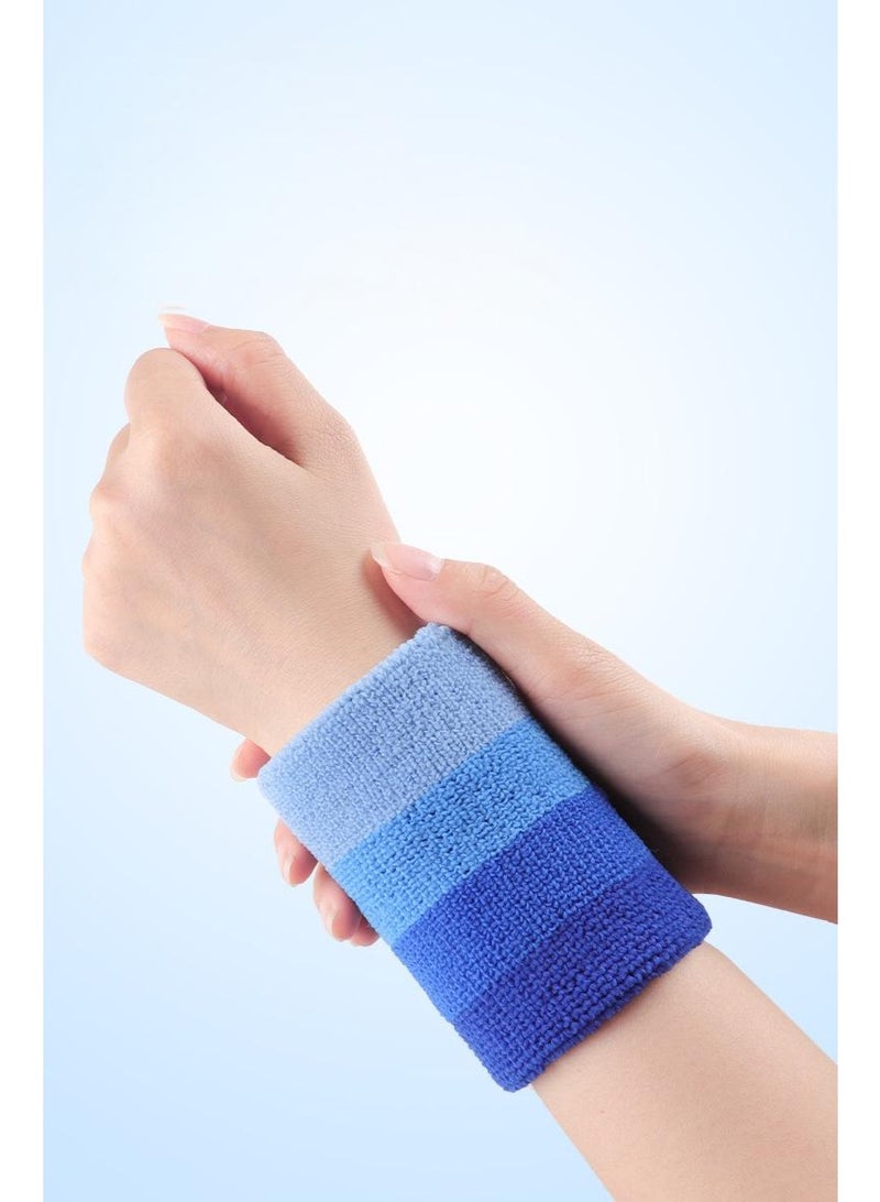 جين لى تشيانغ 6 قطع من أساور المعصم الرياضية للجنسين بألوان متدرجة تمتص العرق وأساور قابلة للتنفس وأساور سريعة الجفاف وأساور رياضية قابلة للتنفس - Image 5