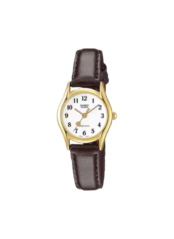 CASIO Women's Analog Display Watch With Brown Leather Strap - LTP-1094Q-7B5RDF