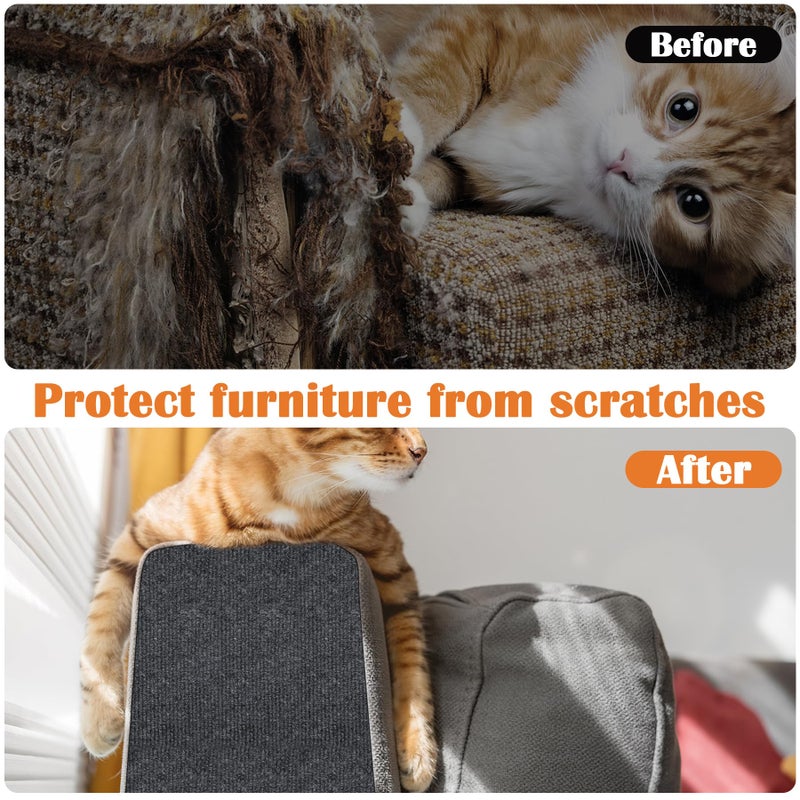 Inchoco Couch Protector from Cat Claws - 78.7" x 15.8" Trimmable Self-Adhesive Cats Claws Scratch Pads, Cat DIY Climbing Cats Scratch Mat Tree Replacement Indoor (Dark Gray) - Image 4