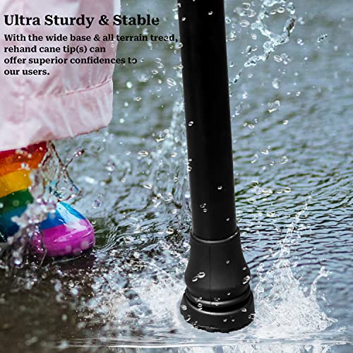 Sliverdew 4Pcs Cane Tips 3/4 Inch Heavy Duty Rubber Cane Tips, Anti Slip TPR Replacement Rubber Tips for Canes, Walking Sticks, Hiking Stick, Seniors Crutches Black - Image 5