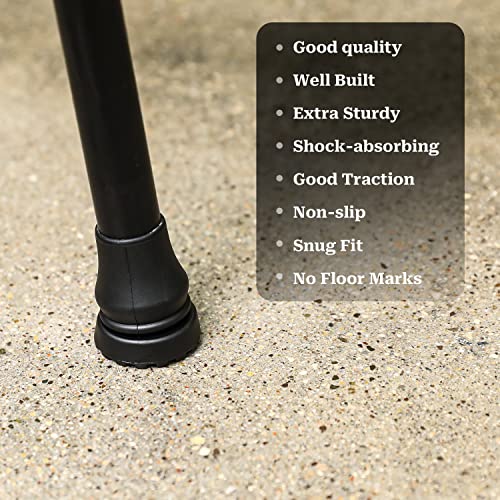 Sliverdew 4Pcs Cane Tips 3/4 Inch Heavy Duty Rubber Cane Tips, Anti Slip TPR Replacement Rubber Tips for Canes, Walking Sticks, Hiking Stick, Seniors Crutches Black - Image 4