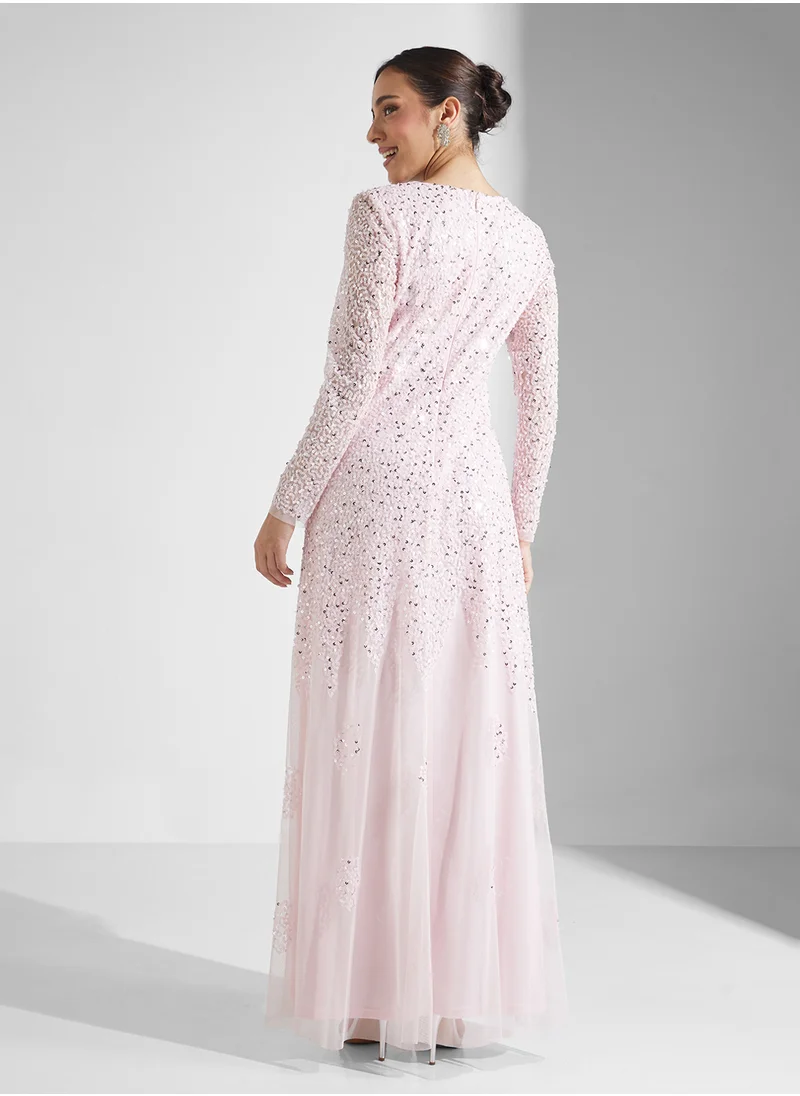 نمشي x Sequinned A-Line Dress