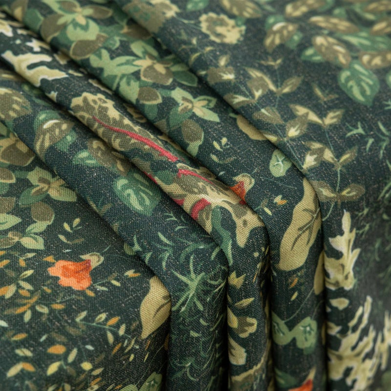 FINECITY Green Pattern Curtains 95 Inch Length 2 Panels Vintage Boho Botanical Leaf Floral Curtains for Living Room, Grommet Semi-Sheer Privacy Drapes French Country Cottagecore Curtain, 50 x 95 Inch - Image 5