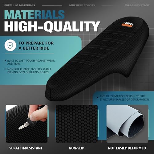 sawrain E-Bike Seat Cover Compatible with Q20, Anti-Slip Waterproof Rubber Seat Cushions for Electric Bike (All Black) - Image 5
