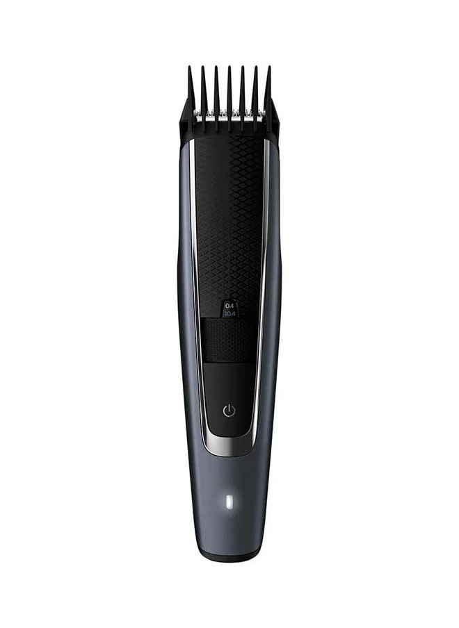 Philips Trim-n-Flow Pro technology, 41mm full metal guard, stainless steel blades, corded and cordless with Li-ion battery (for  90 minutes cordless use/1h charge), 2 lock-in adjustable combs for 28 settings via zoom wheel  from 3 to 28mm, 2mm click-on stubble comb, 100% washable, Turbo mode. soft pouch 2yr warranty, battery indicator, Silver grey & black, closed box,