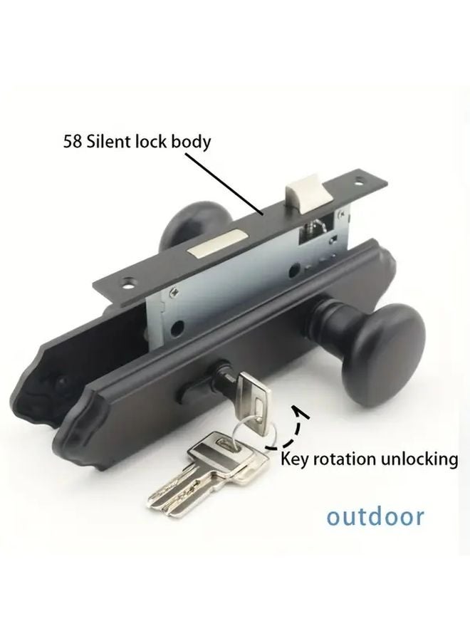 Bronze Zinc Alloy Round Door Knob Set With Lock Key For Bedroom Bathroom Office - Image 5