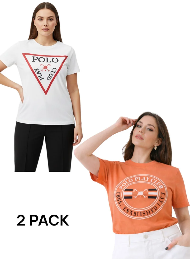 بولو بلاي  Multipack Graphic Print T-Shirt for WOMEN