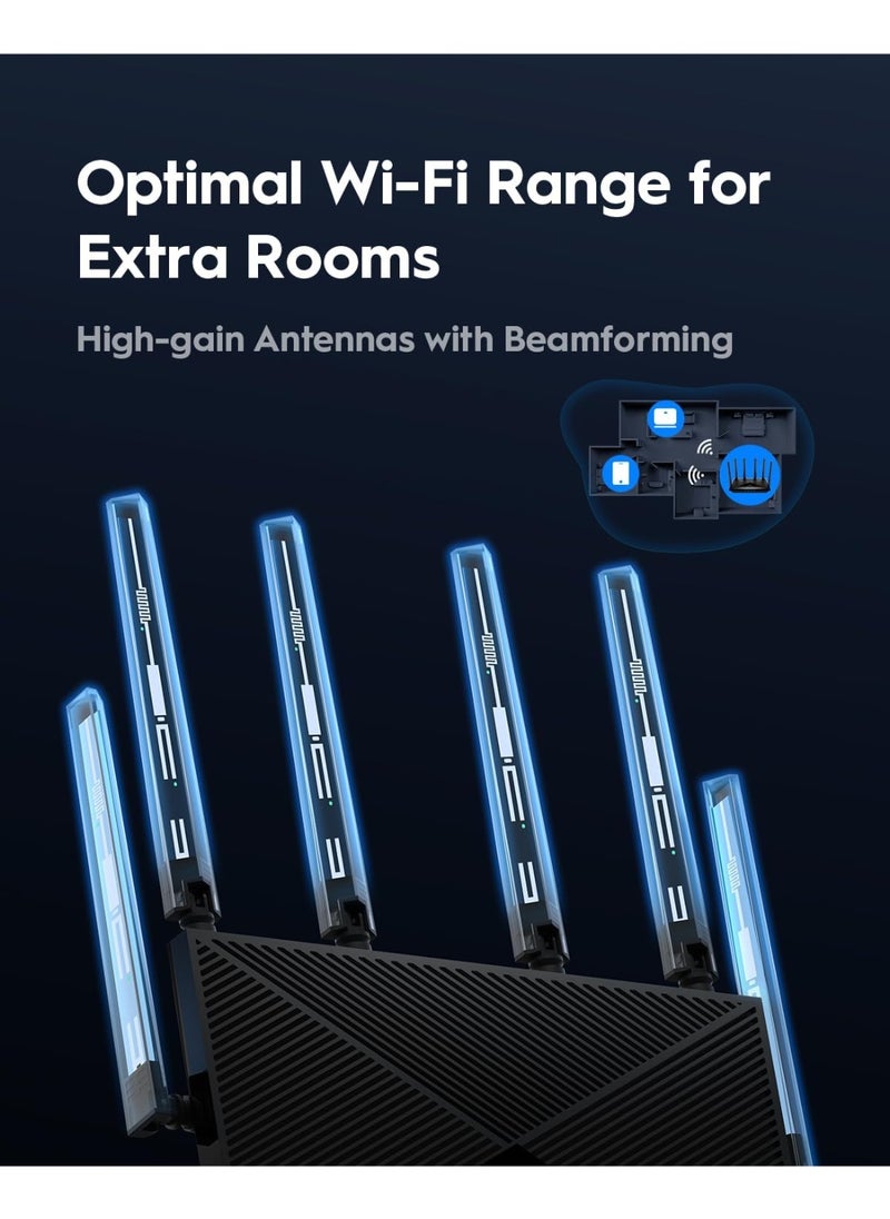 cudy BE6500 WiFi 7 Router Dual Band Gaming Router, 2.5G WAN Port, 6500Mbps, VPN Client and Server, Cudy APP Control, Broadcom 2 GHz Quad-Core CPU  - Image 5