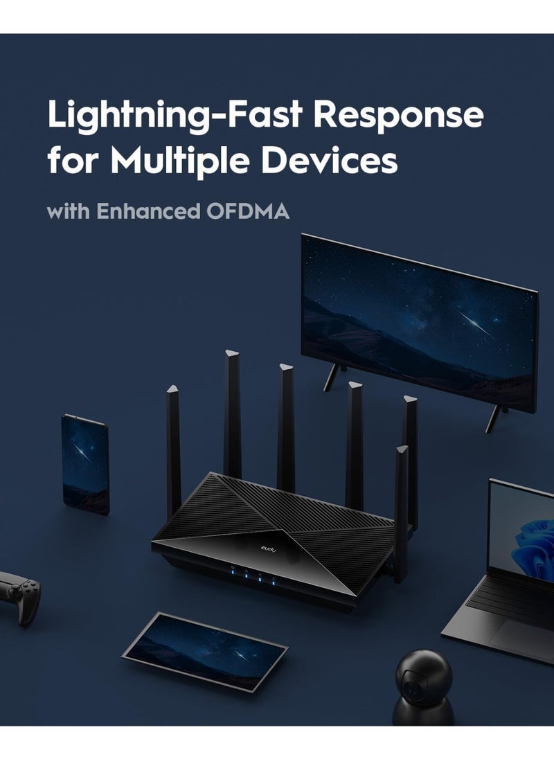 cudy BE6500 WiFi 7 Router Dual Band Gaming Router, 2.5G WAN Port, 6500Mbps, VPN Client and Server, Cudy APP Control, Broadcom 2 GHz Quad-Core CPU  - Image 3