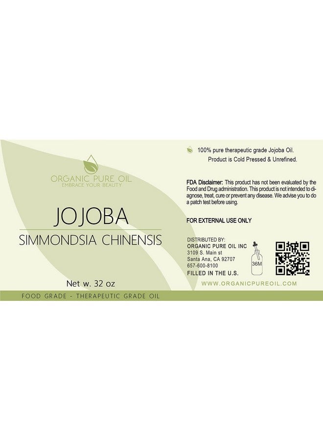 OPO 100% Pure Jojoba Oil 32 Oz Cold Pressed Carrier Oil For Hair Skin Face Lips Massage Makeup Remover Soaps - Image 4