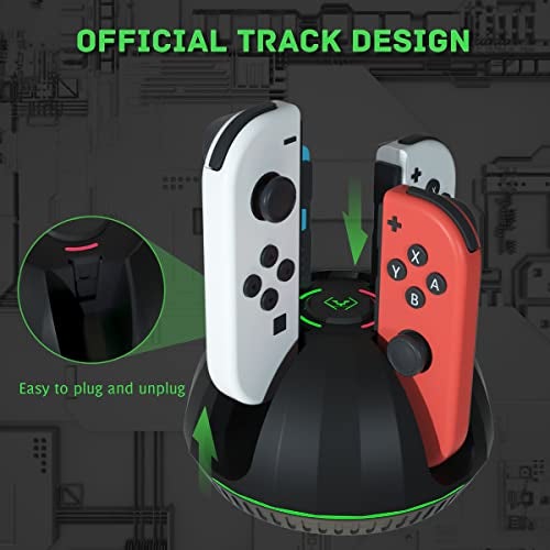 PURBHE Switch Controller Charging Dock for Nintendo OLED Joycon, Charger Station with Switch 1 JoyCon, 4 in 1 Joycon Charging Dock for Joy Con with LED Indication and USB Type-C Charger Cable - Image 2