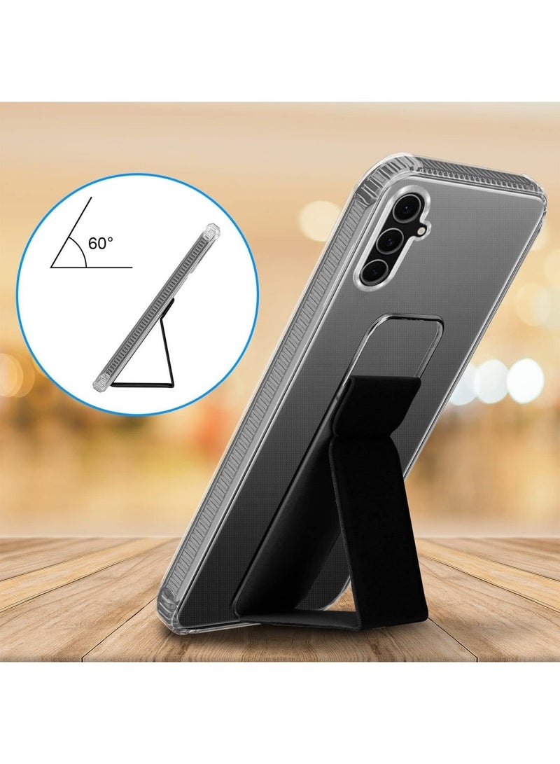 Techie Clear Shockproof Airbag Magnetic Secure Hand Grip Cover Case with Foldable Kickstand for Samsung Galaxy A26 5G – Black - Image 2
