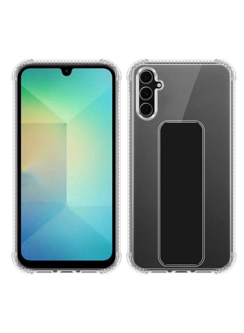 Techie Clear Shockproof Airbag Magnetic Secure Hand Grip Cover Case with Foldable Kickstand for Samsung Galaxy A26 5G – Black - Image 5