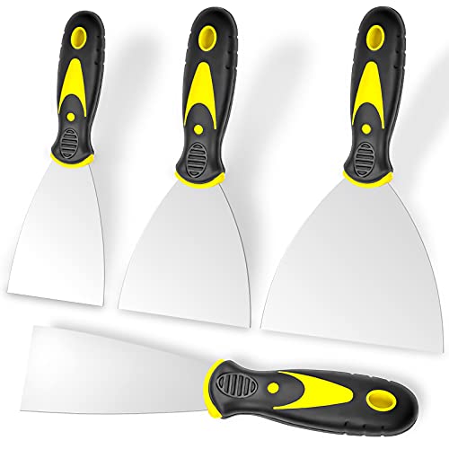 Beyotool Putty Knife, 4Pcs Spackle Knife Set (2, 3, 4, 5 in), Stainless Steel Paint Scraper, Taping Knife Tool for Repairing Drywall, Removing Wallpaper, Applying Putty, Plaster, Cement, Adhesive - Image 1