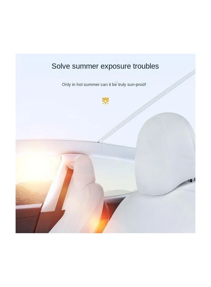 Generic 2-Pieces/Set Ice Cloth for Tesla Model Y Front and Rear Sunroof Windshield,Upgrade Skylight Blind Shading,Glass Roof Sunshade for Tesla Model Y  - Image 2