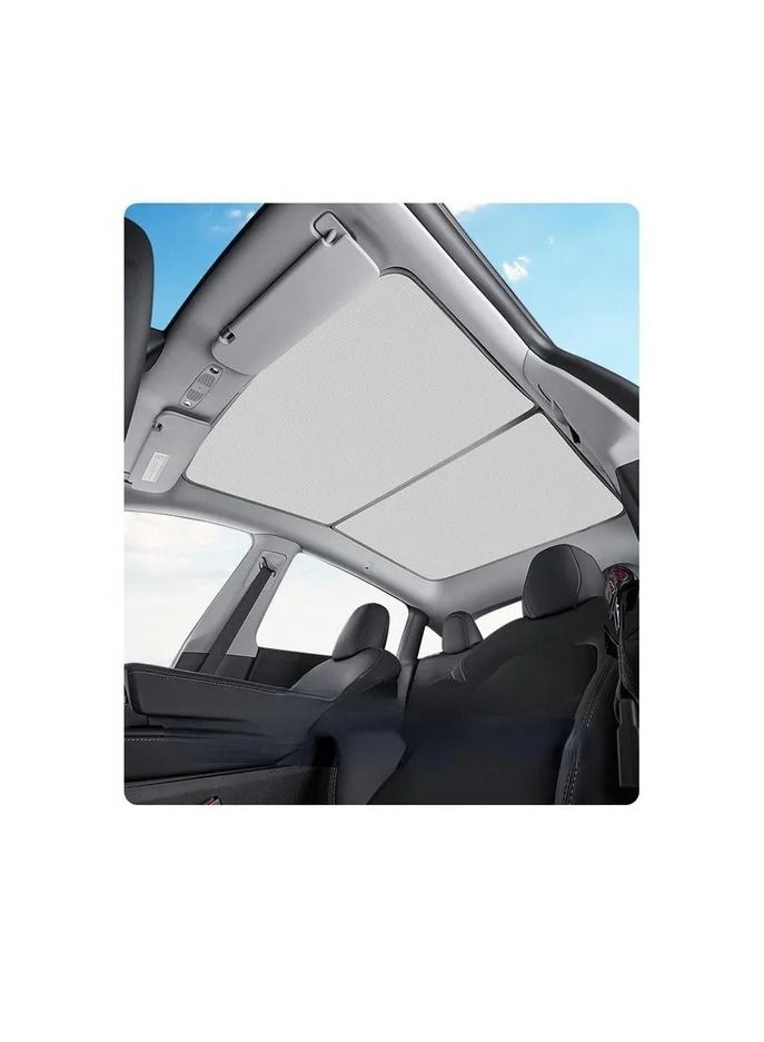 Generic 2-Pieces/Set Ice Cloth for Tesla Model Y Front and Rear Sunroof Windshield,Upgrade Skylight Blind Shading,Glass Roof Sunshade for Tesla Model Y  - Image 3