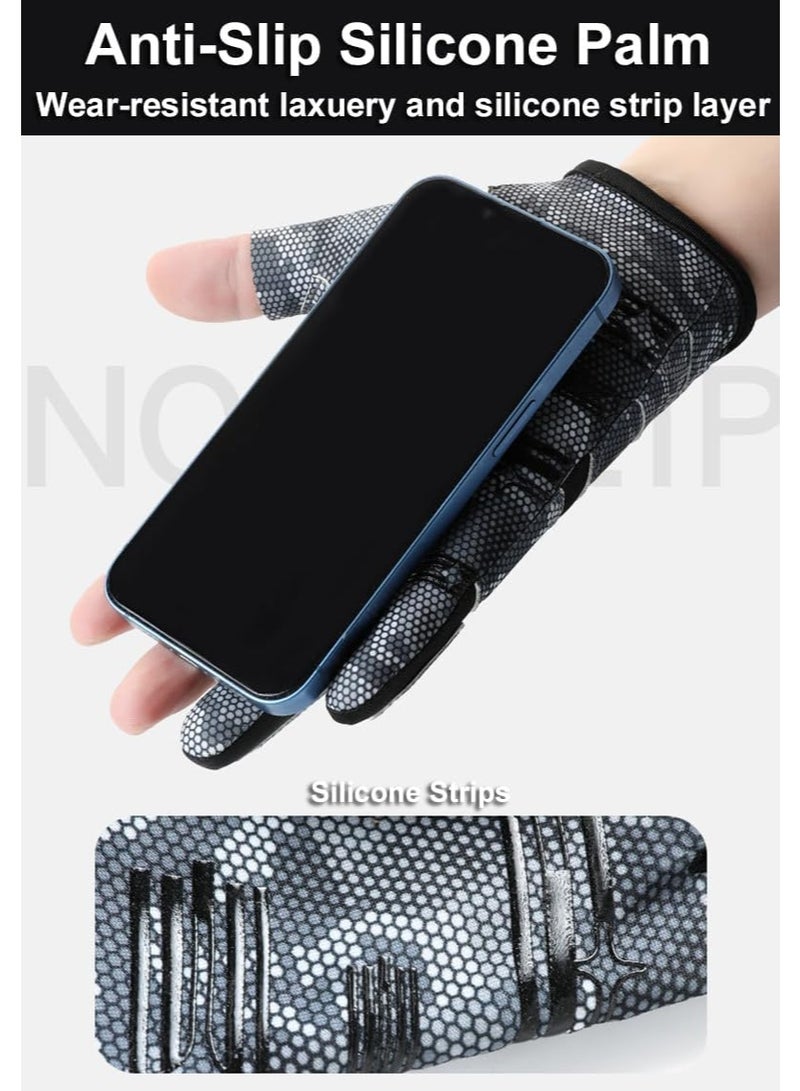 سيوسي Fishing Gloves Men & Women, Anti-Slip & Breathable Laxuery Palm Kayak Gloves, Fingerless Driving Glove, 3-Cut Fingers UV Protection mitten, Ice Fishing, Fly Fishing Sun Protection Accessories - Image 5