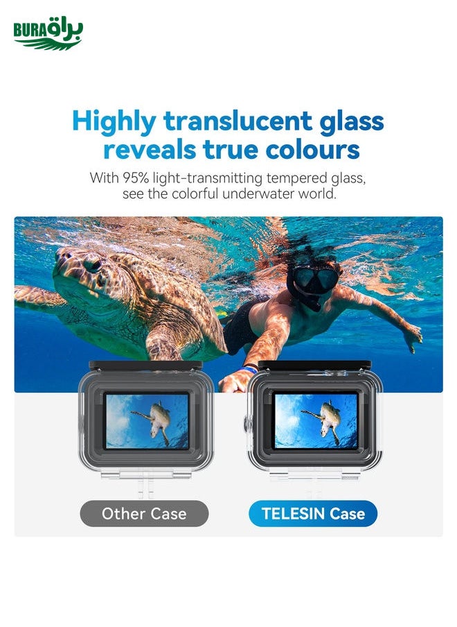 BURAQ - For GoPro Hero11 Black / HERO10 Black / HERO9 Black TELESIN Waterproof Case Full Scene Anti-Fog Underwater Diving Housing - Image 1