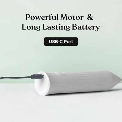 Salt AeroWhisk Classic Rechargeable Milk Frother | 3 Speed Modes | Egg Beater and Milk Frother Attachment | Powerful Motor with Long Lasting Battery, White - Image 3