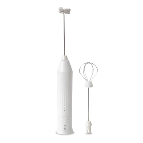 Salt AeroWhisk Classic Rechargeable Milk Frother | 3 Speed Modes | Egg Beater and Milk Frother Attachment | Powerful Motor with Long Lasting Battery, White - Image 1