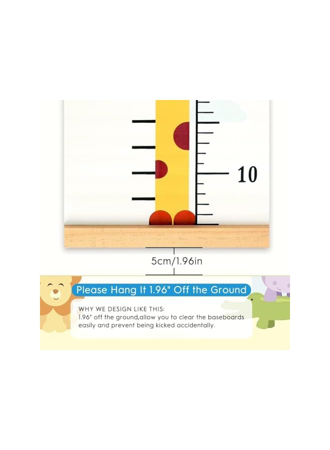The Bros Growth Height Chart Handing Ruler Wall Decor for Kids, Canvas Removable Height Growth Chart 79" x 7.9" Height Chart for Wall Children Height Measuring Ruler Children's Room(Giraffe) - Image 3