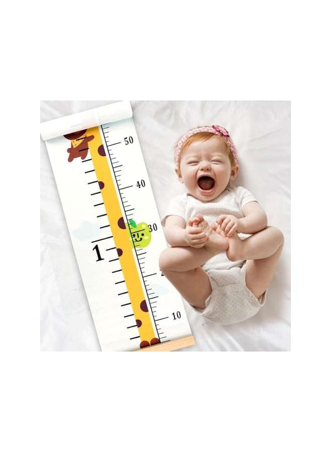 The Bros Growth Height Chart Handing Ruler Wall Decor for Kids, Canvas Removable Height Growth Chart 79" x 7.9" Height Chart for Wall Children Height Measuring Ruler Children's Room(Giraffe) - Image 4