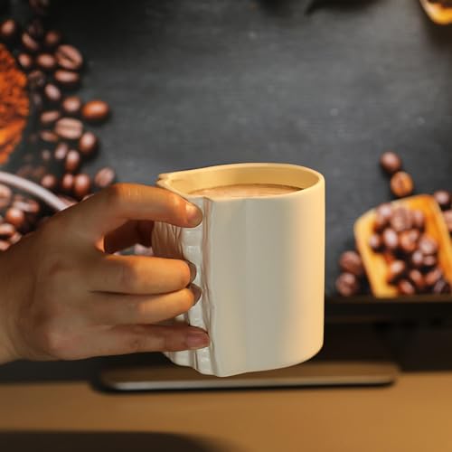 Vizava Rock Climbing Coffee Mug Fun Gift for climbers Limited Bone China Edition Pinch Grip Climber Mug Cup (12oz) Rock Climbing Gear-Great Pinch Hold Training for your Grip (Include Portable Spoon) - Image 1