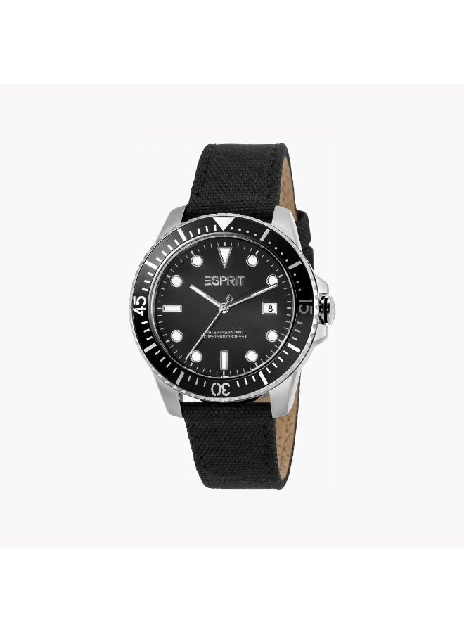 Esprit Men's Black Nylon Watch, Black Dial | Es1g036m0035 - Image 1