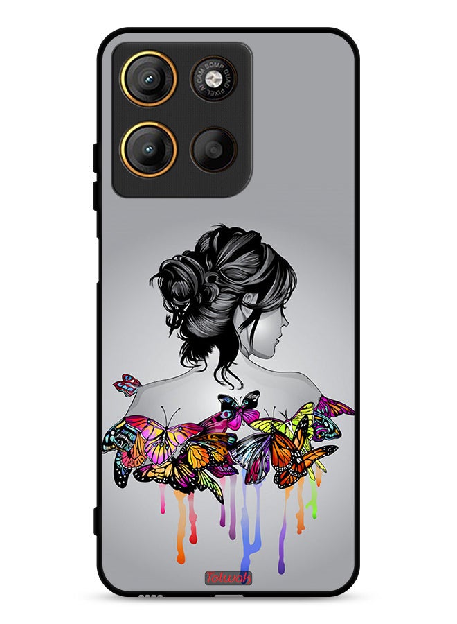 Tolwak Motorola Moto G15 Protective Case Cover Butterflies And Girl Abstract Art