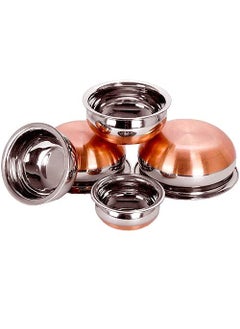 REAVIAN REAVIAN Stainless Steel Copper Bottom Kitchen Serving Cooking Bowl Handi Set 5Pieces Biryani Handi  - Image 2