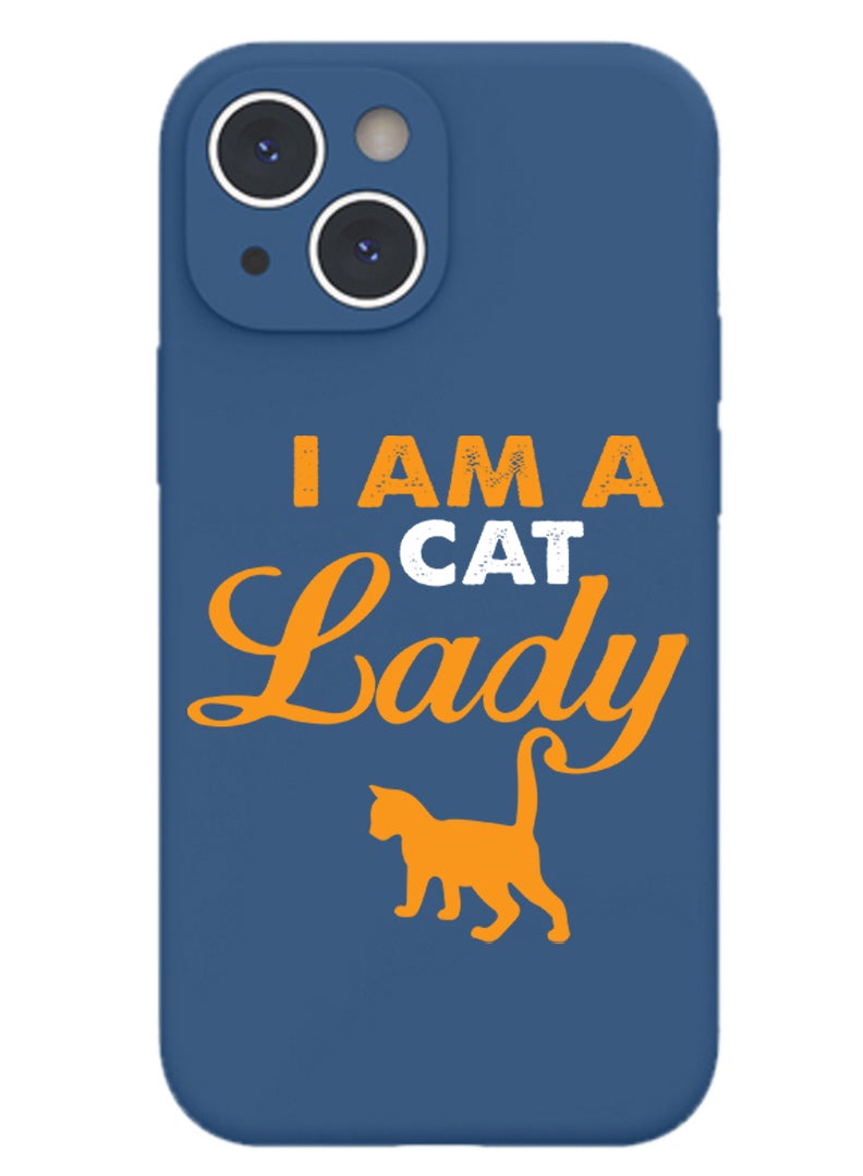 Theodor Protective Slim Fit Case Liquid Silicone Cover with Full Body Protection Anti-Scratch Shockproof Case For iPhone 15 Plus Blue  - I am a gentlesaurus copy - Image 1