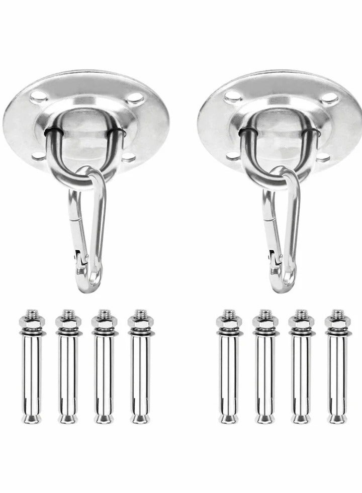 2 Set Ceiling Hook, Hanging Chair Swing Hook Hammock Hooks Kit Stainless Steel Mount Heavy Duty for Porch Yoga Gym  - Image 1