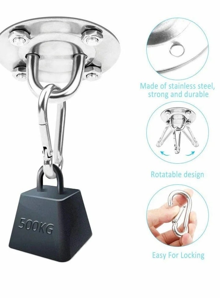 2 Set Ceiling Hook, Hanging Chair Swing Hook Hammock Hooks Kit Stainless Steel Mount Heavy Duty for Porch Yoga Gym  - Image 4
