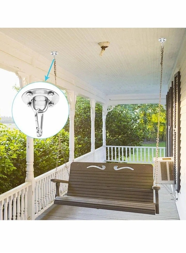 2 Set Ceiling Hook, Hanging Chair Swing Hook Hammock Hooks Kit Stainless Steel Mount Heavy Duty for Porch Yoga Gym  - Image 2