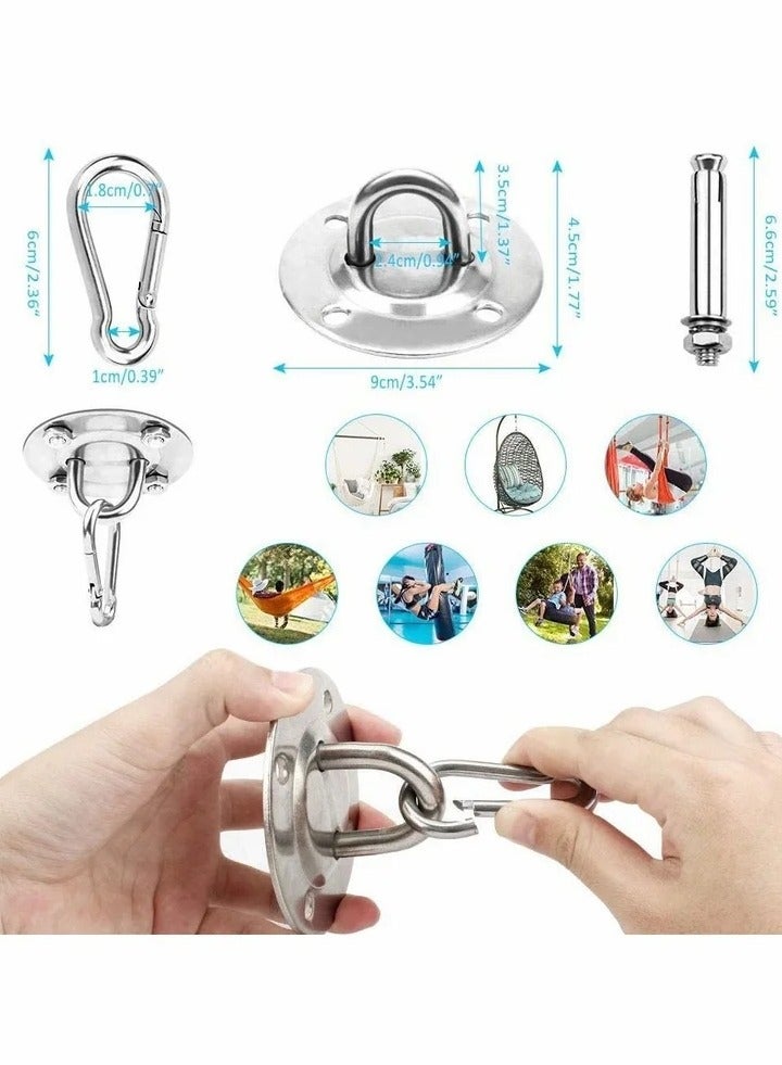 2 Set Ceiling Hook, Hanging Chair Swing Hook Hammock Hooks Kit Stainless Steel Mount Heavy Duty for Porch Yoga Gym  - Image 3