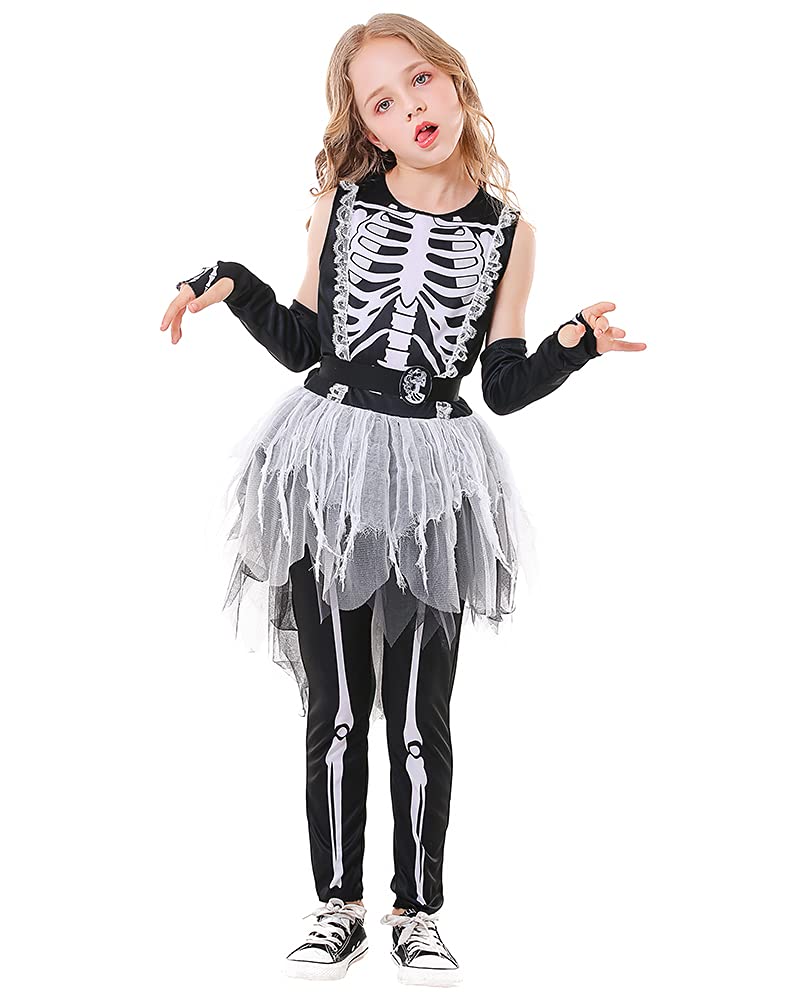 Seasons Halloween Girls Ghostly Skeleton Costume (S(4-6)) - Image 2