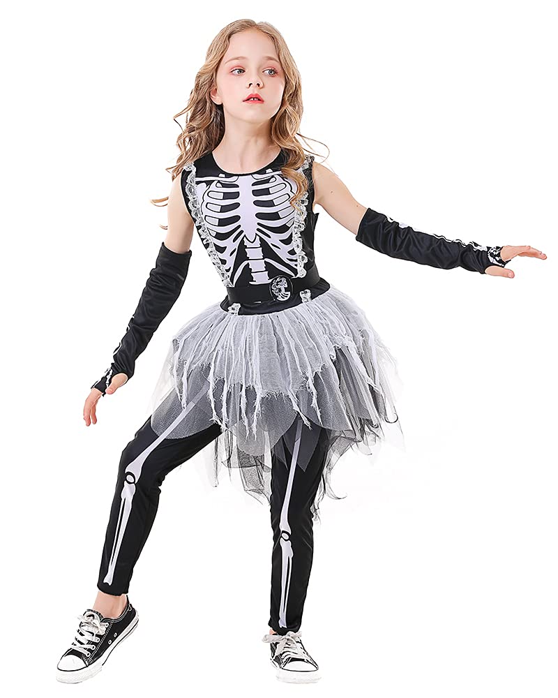 Seasons Halloween Girls Ghostly Skeleton Costume (S(4-6)) - Image 3