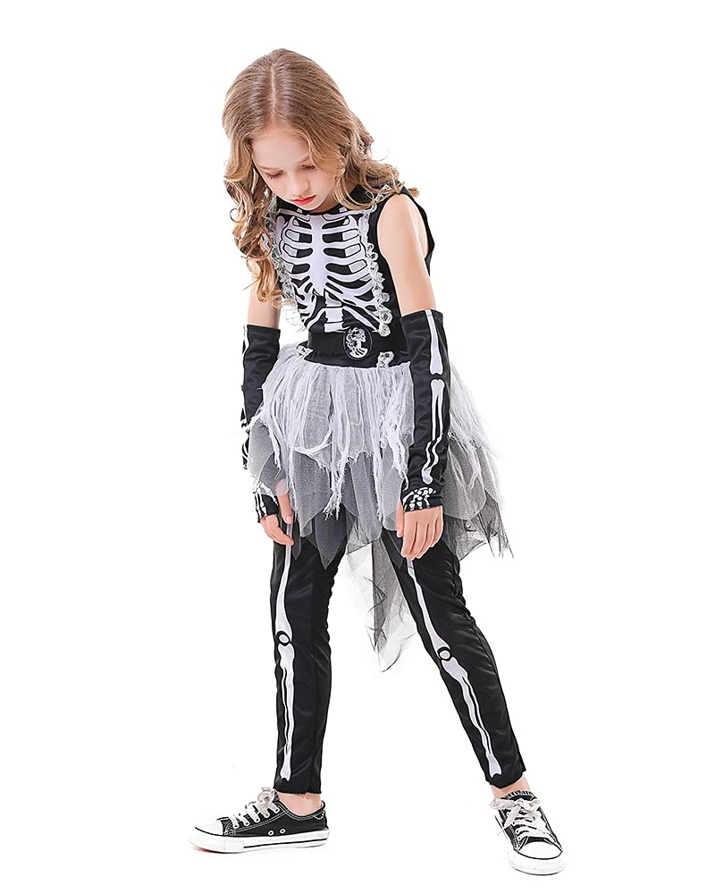 Seasons Halloween Girls Ghostly Skeleton Costume (S(4-6)) - Image 5