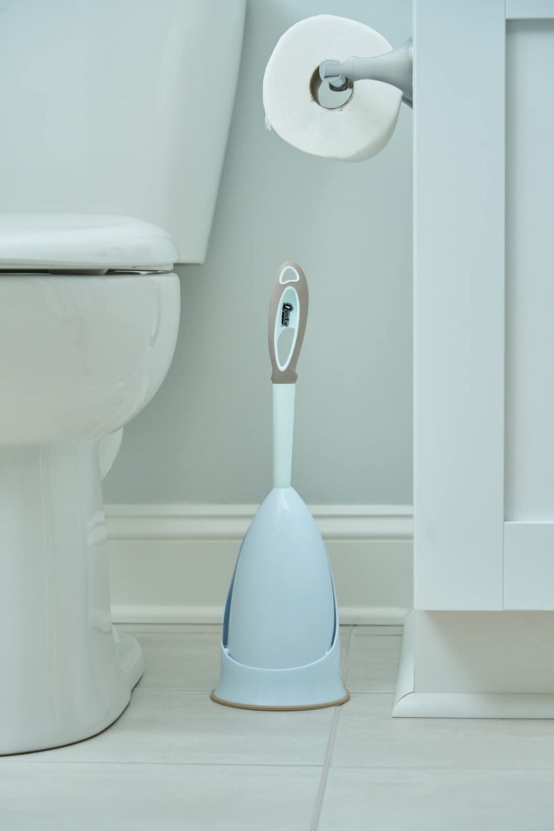 Quickie Toilet Bowl Brush and Storage Caddy with Microban for Bathroom, White, Heavy Duty Deep Cleaning, Convenient Storage, Long Handle, Fights Oder-Causing Material - Image 4