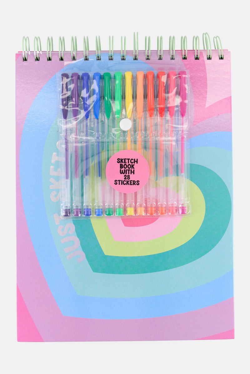 VOTUM Sketchbook With 12 Pens, Pink Combo - Image 1