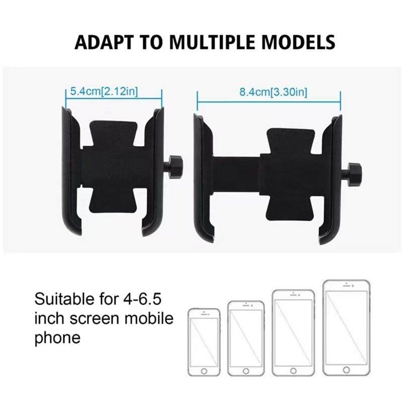 keeshar MotoPro K4 Universal Metal Bike & Motorcycle Phone Holder | Heavy-Duty Handlebar Mount | Adjustable Clamp for Smartphones | Anti-Theft Screws | Secure & Durable Mount | Black - Image 5