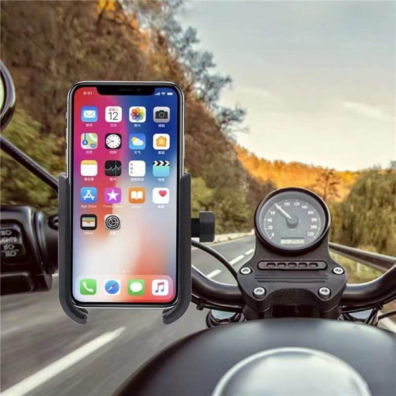 keeshar MotoPro K4 Universal Metal Bike & Motorcycle Phone Holder | Heavy-Duty Handlebar Mount | Adjustable Clamp for Smartphones | Anti-Theft Screws | Secure & Durable Mount | Black - Image 3