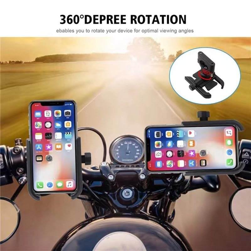 keeshar MotoPro K4 Universal Metal Bike & Motorcycle Phone Holder | Heavy-Duty Handlebar Mount | Adjustable Clamp for Smartphones | Anti-Theft Screws | Secure & Durable Mount | Black - Image 4