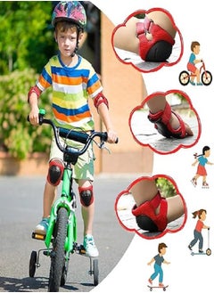 Generic 6 in 1 - Outdoor Sport  Elbow, Knee, Wrist Protective Gear Pads for Kids  Skateboard, Cycling Roller, Skating, safety (Red)  - Image 4