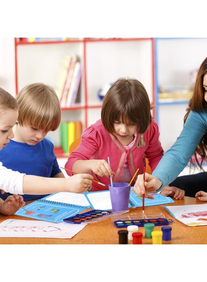 ARGT 6 Pack Magic Water Coloring Books with Water Pens – Reusable Mess-Free Painting Set for Toddlers and Kids - Image 3