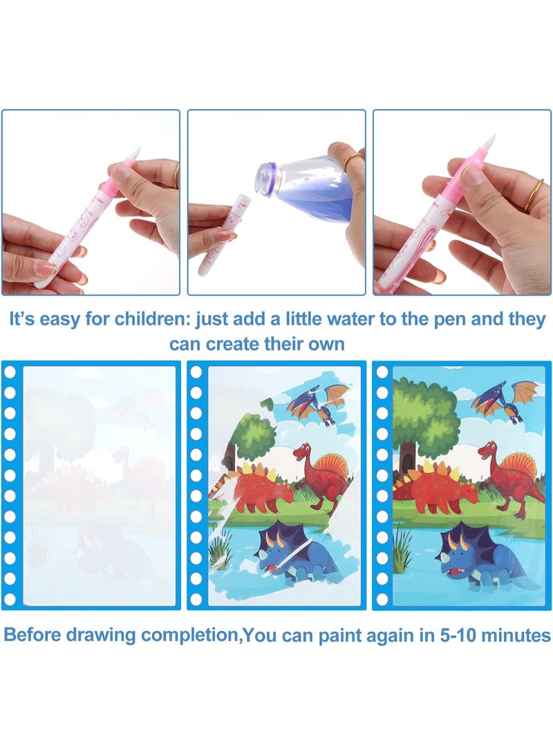 ARGT 6 Pack Magic Water Coloring Books with Water Pens – Reusable Mess-Free Painting Set for Toddlers and Kids - Image 5