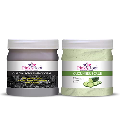 Pink Root Cucumber Scrub 500gm With Charcoal Cream 500gm - Image 1