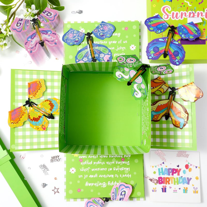 XLSXEXCL Birthday Explosion Gift Box, Birthday Butterfly Flying Surprise Gift Box, DIY Exploding Surprise Gift for Birthdays, Wedding, Mother's Day, Anniversaries - Image 4