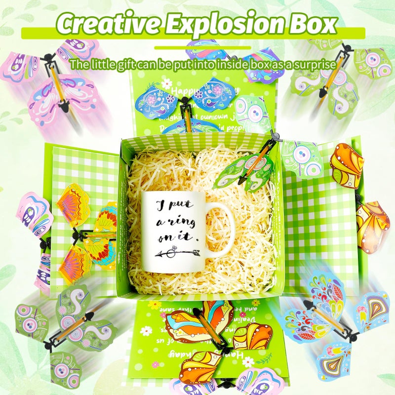 XLSXEXCL Birthday Explosion Gift Box, Birthday Butterfly Flying Surprise Gift Box, DIY Exploding Surprise Gift for Birthdays, Wedding, Mother's Day, Anniversaries - Image 5