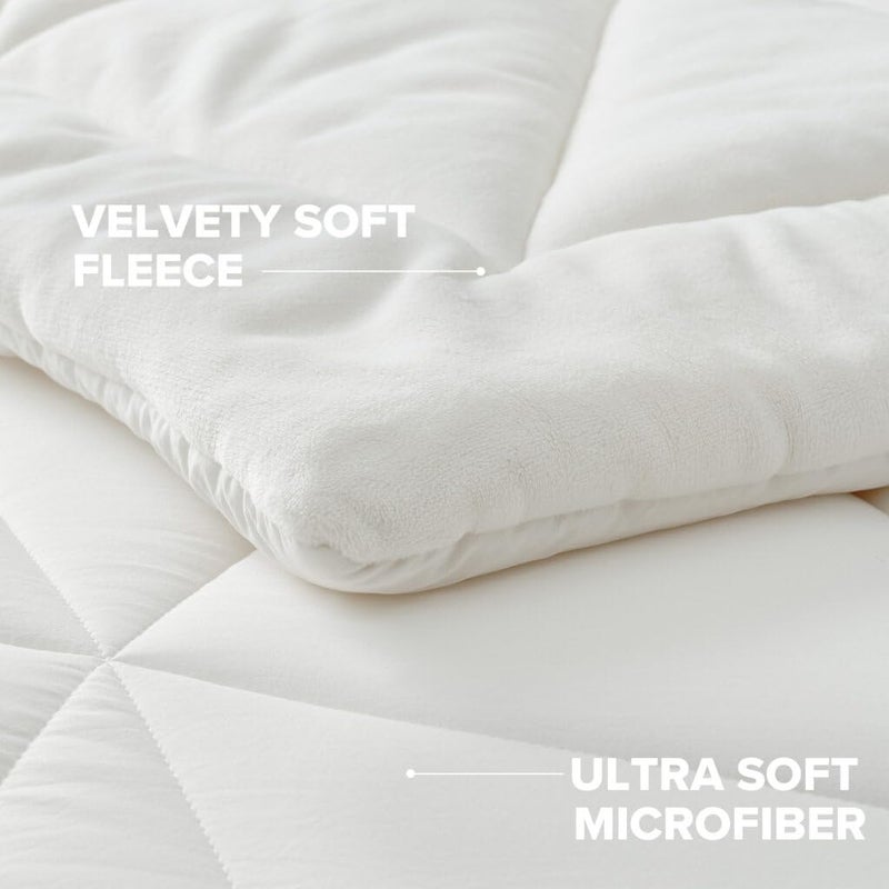 UGG King Comforter Set â€“ 3 Piece Luxury Reversible Plush King Size Comforter Set with Down Alternative Fill, Soft Bedding Set with 2 Pillow Shams for Home & Bedroom Decor, White Snow (Corey) - Image 5